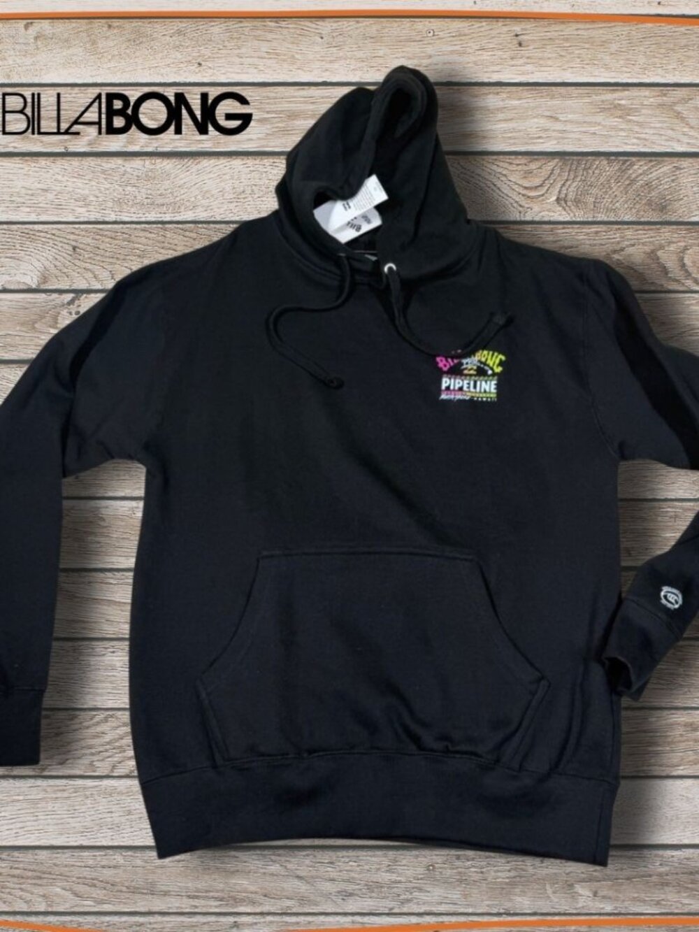 Billabong Pipeline Hawaii Hoodie Mens M Black Surf Graphic Pullover NWT - Picture 5 of 12